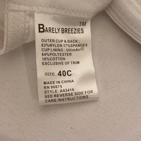 Barely Breezies bra 40c white - Picture 5 of 8